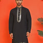 Embroidered Chikankari Kurtas For Men ( KO 5219 Black )