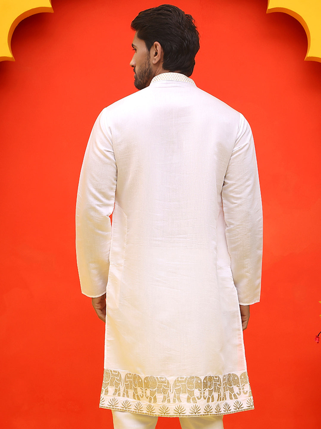 Embroidered Chikankari Kurtas For Men ( KO 5219 White )