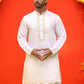 Embroidered Chikankari Kurtas For Men ( KO 5219 White )