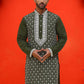 Embroidered Kurtas For Men ( KO 5220 Olive )
