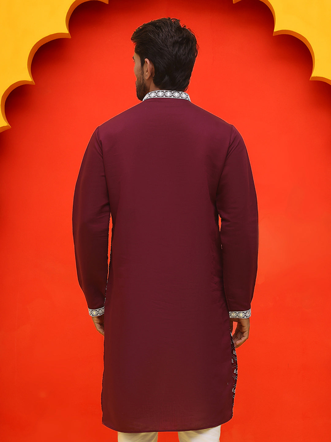 Embroidered Kurtas For Men ( KO 5220 Purple )