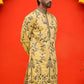 Chikankari Embroidered Kurtas For Men ( KO 5221 Yellow )
