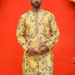 Chikankari Embroidered Kurtas For Men ( KO 5221 Yellow )