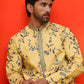 Chikankari Embroidered Kurtas For Men ( KO 5221 Yellow )