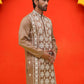 Embroidered Kurtas For Men ( KO 5223 Brown )