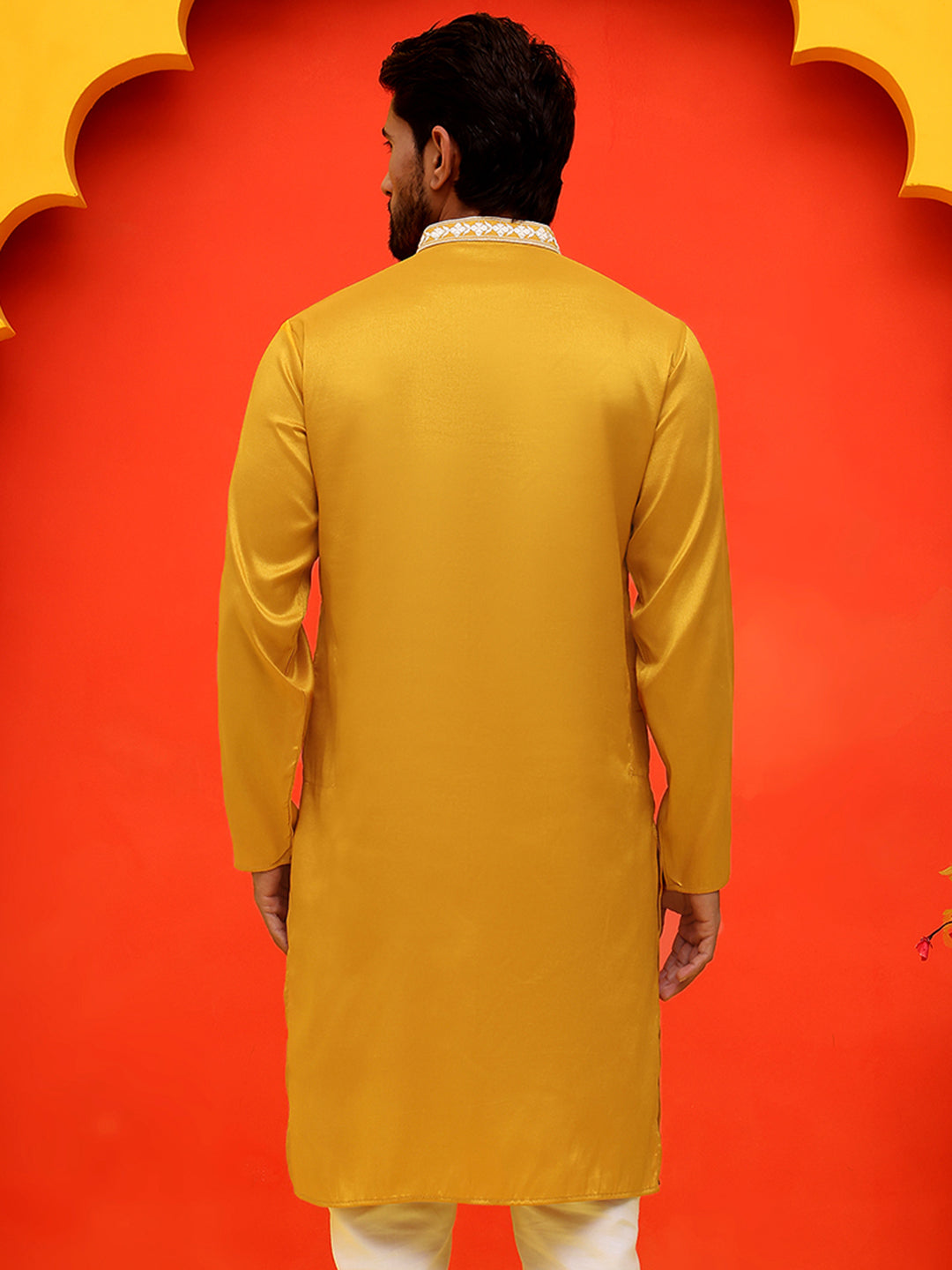 Embroidered Kurtas For Men ( KO 5223 Mustard )