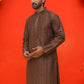 Embroidered straight Kurtas For Men ( KO 5225 Coffee )