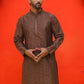 Embroidered straight Kurtas For Men ( KO 5225 Coffee )