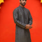 Embroidered straight Kurtas For Men ( KO 5225 Grey )