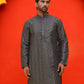 Embroidered straight Kurtas For Men ( KO 5225 Grey )
