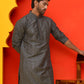 Embroidered straight Kurtas For Men ( KO 5225 Grey )