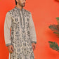 Embroidered & Sequins Kurtas For Men ( KO 5226 Beige )