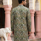 Silk Blend Floral Embroidered Kurta