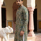 Silk Blend Floral Embroidered Kurta