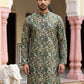 Silk Blend Floral Embroidered Kurta