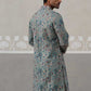 Embroidered Kurta For Men ( KO 5227 Sky ) [FF] [E-3-4]
