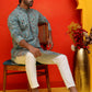 Embroidered Kurtas For Men ( KO 5227 Sky )