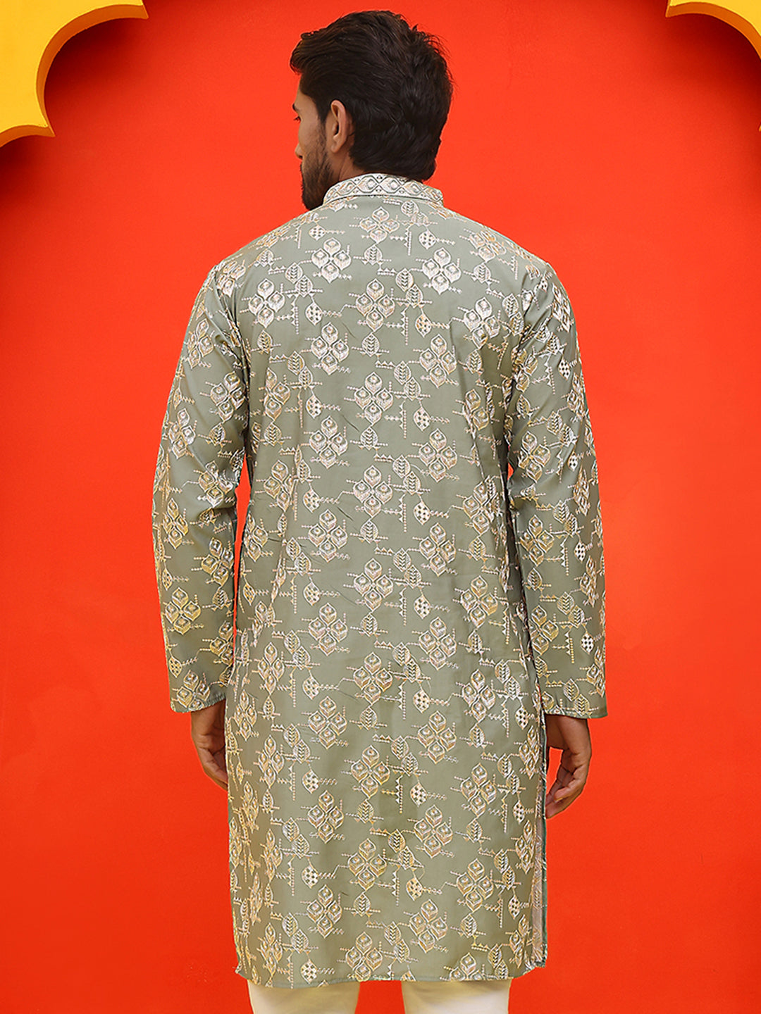Men's Embroidered Kurtas ( KO 5229 Pista )