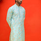 Men's Embroidered Kurtas ( KO 5229 Sky )