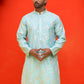 Men's Embroidered Kurtas ( KO 5229 Sky )