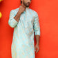 Men's Embroidered Kurtas ( KO 5229 Sky )