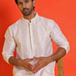 Embroidered and mirror work straight Kurtas For Men, ( KO 5231 Peach )