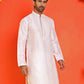 Embroidered and mirror work straight Kurtas For Men, ( KO 5231 Peach )