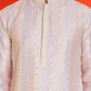 Embroidered and mirror work straight Kurtas For Men, ( KO 5231 Peach )