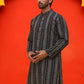 Self Design Straight Kurta For Men ( KO 5232 Black )