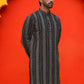Self Design Straight Kurta For Men ( KO 5232 Black )
