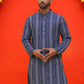 Self Design Straight Kurta For Men ( KO 5232 Blue )