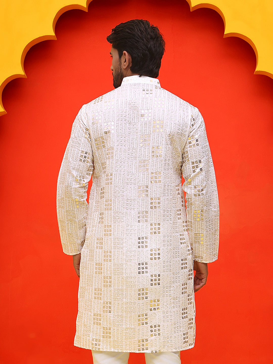Embroidered & Sequins Kurtas ( KO 5233 White )