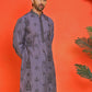 Embroidered Silk Blend Kurtas ( KO 5234 Purple )