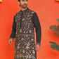 Floral Embroidered Straight Kurtas ( KO 5235 Black )