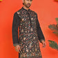 Floral Embroidered Straight Kurtas ( KO 5235 Black )