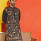 Floral Embroidered Straight Kurtas ( KO 5235 Black )