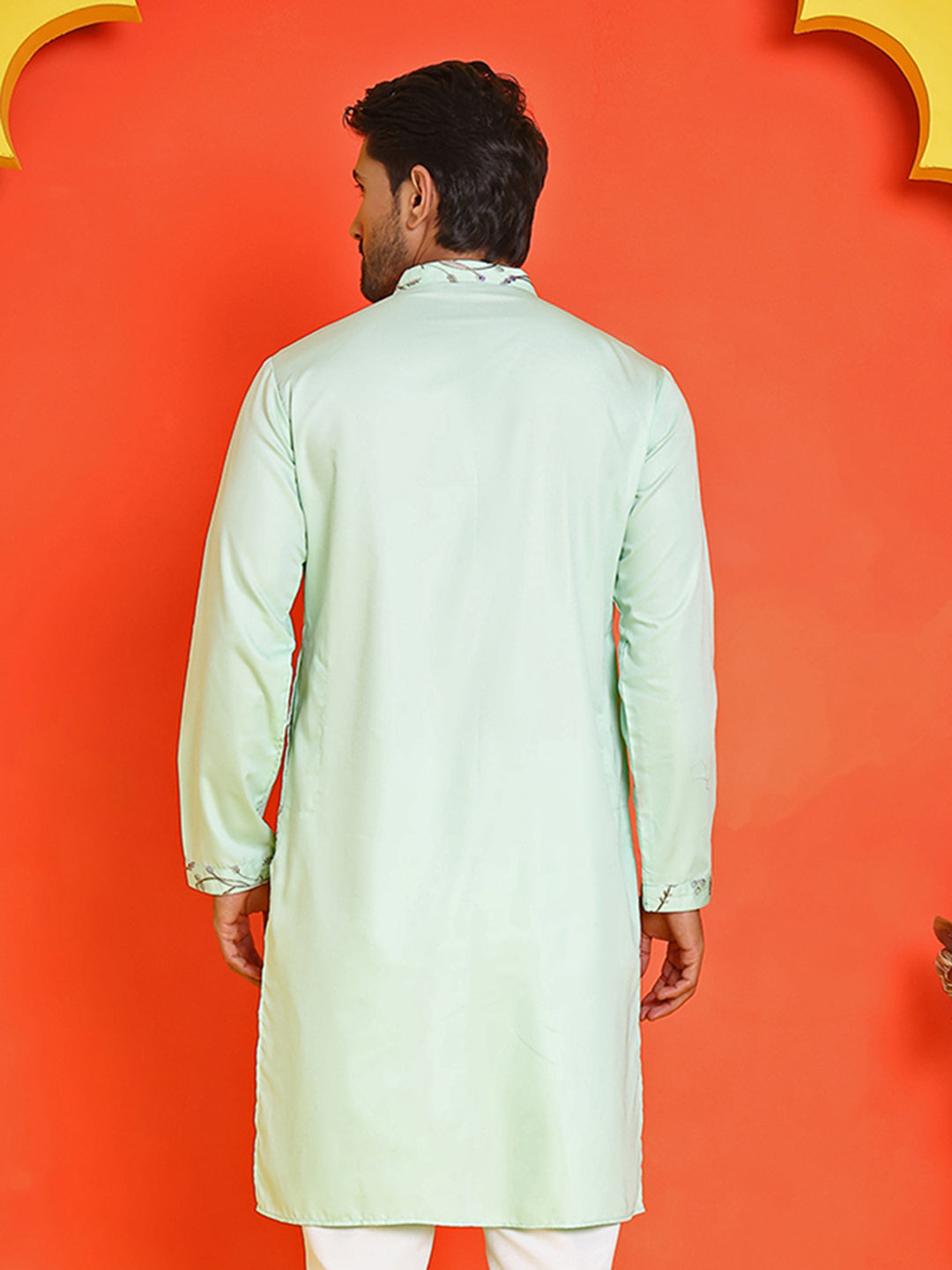 Floral Embroidered Straight Kurtas ( KO 5236 Sky )