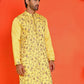 Floral Embroidered Straight Kurtas ( KO 5236 Yellow )
