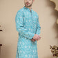 Floral Printed Kurtas for Men ( KO 5237 Sky )