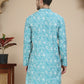 Floral Printed Kurtas for Men ( KO 5237 Sky )