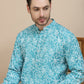 Floral Printed Kurtas for Men ( KO 5237 Sky )