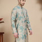 Stylish Beige Kurtas with Artistic Teal Paisley Print ( KO 5242 Beige )
