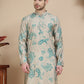 Stylish Beige Kurtas with Artistic Teal Paisley Print ( KO 5242 Beige )
