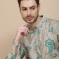 Stylish Beige Kurtas with Artistic Teal Paisley Print ( KO 5242 Beige )
