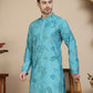 Stylish Blue Kurtas with Artistic Teal Paisley Print ( KO 5242 Blue )