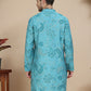 Stylish Blue Kurtas with Artistic Teal Paisley Print ( KO 5242 Blue )