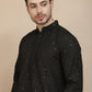 Embroidered Cotton Kurtas for Men ( KO 5244 Black )