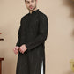 Embroidered Cotton Kurtas for Men ( KO 5244 Black )