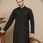Embroidered Cotton Kurtas for Men ( KO 5244 Black )