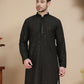 Embroidered Cotton Kurtas for Men ( KO 5244 Black )